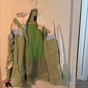 Vintage American Eagle Outfitters Green and Cream Jacket 1977